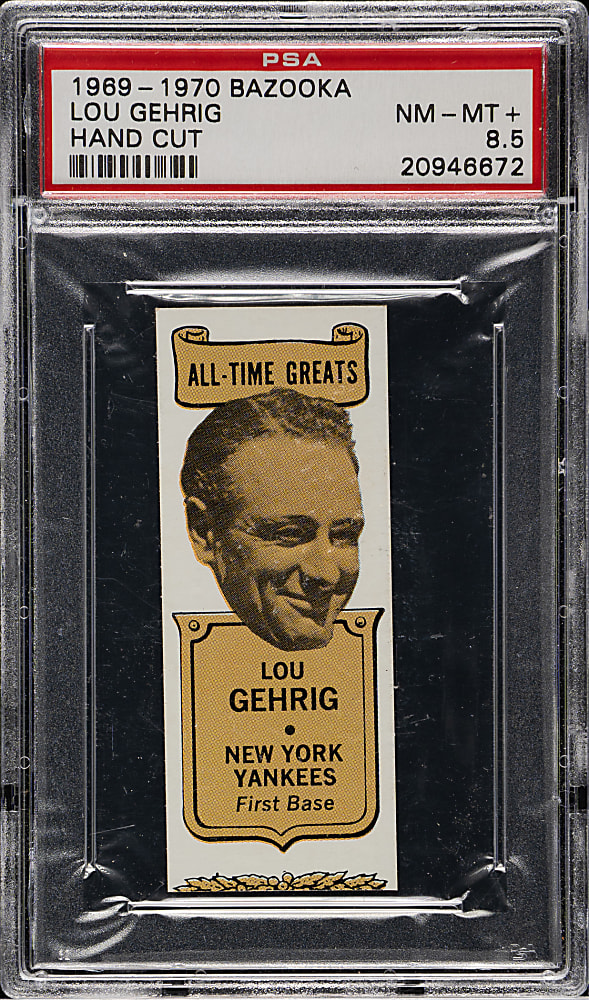 1969-1970 Bazooka "Baseball Extras" Lou Gehrig PSA NM-MT+ 8.5