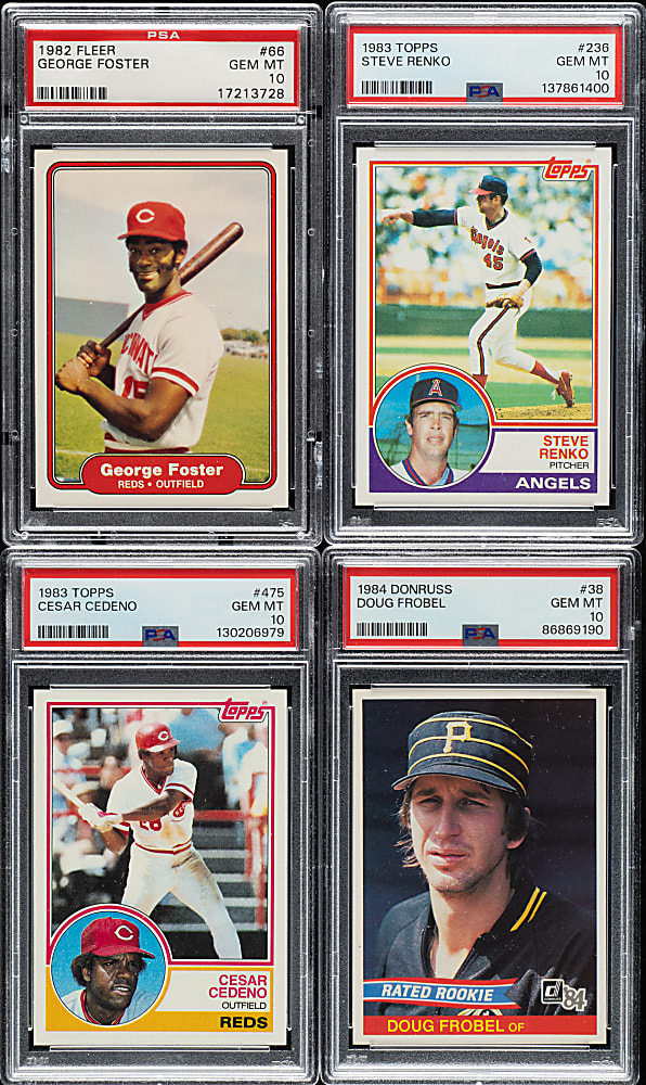1982 to 1984 Topps, Fleer, and Donruss PSA GEM MINT 10 Collection (4)