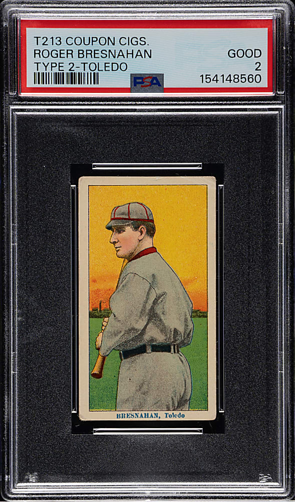 1914 T213 Coupon Cigarettes (Type 2) Roger Bresnahan Toledo PSA GOOD 2