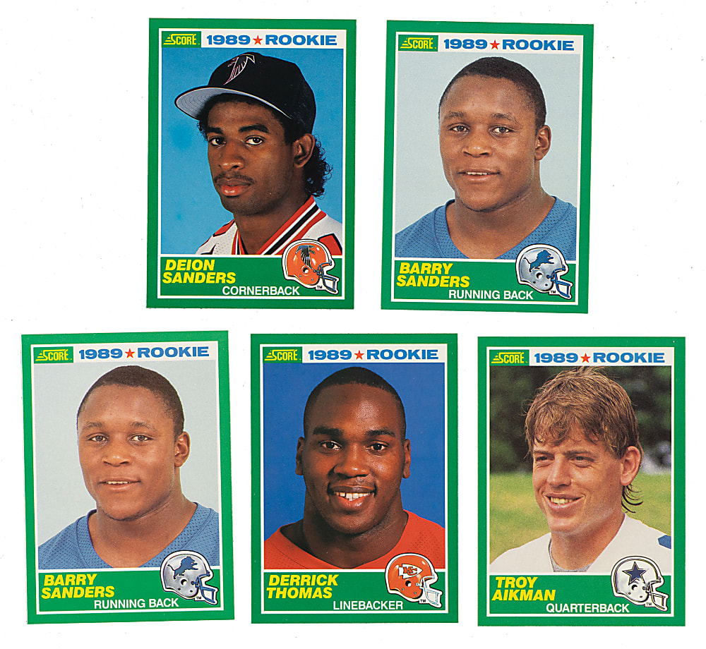 1989 Score Football Hall of Fame Rookie Collection (5) Including Barry Sanders