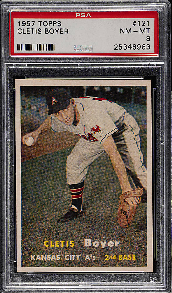 1957 Topps #121 Cletis Boyer PSA NM-MT 8