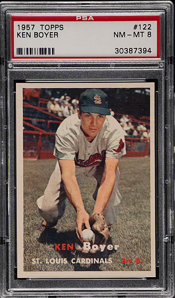 1957 Topps #122 Ken Boyer PSA NM-MT 8
