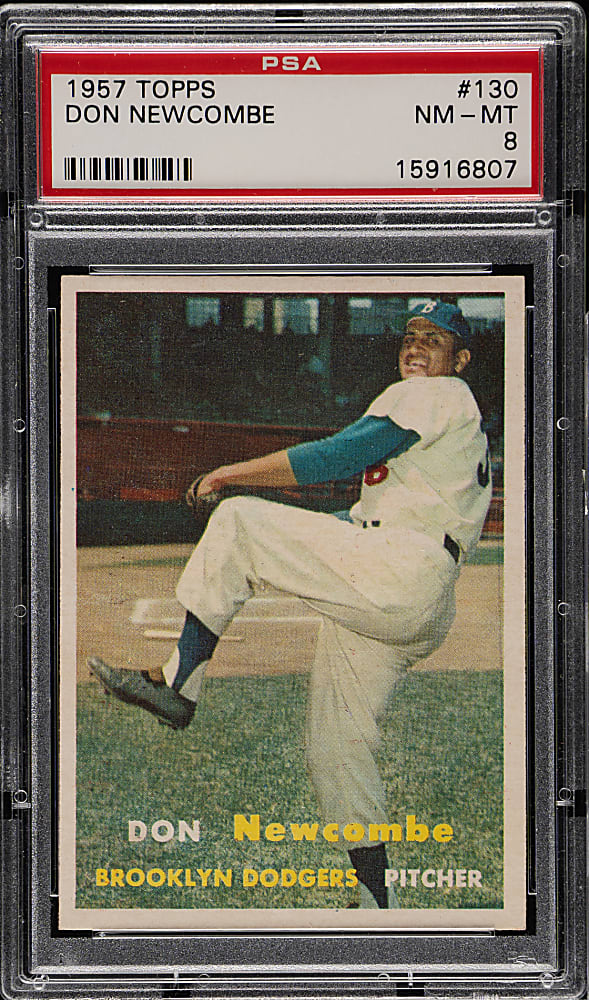 1957 Topps #130 Don Newcombe PSA NM-MT 8