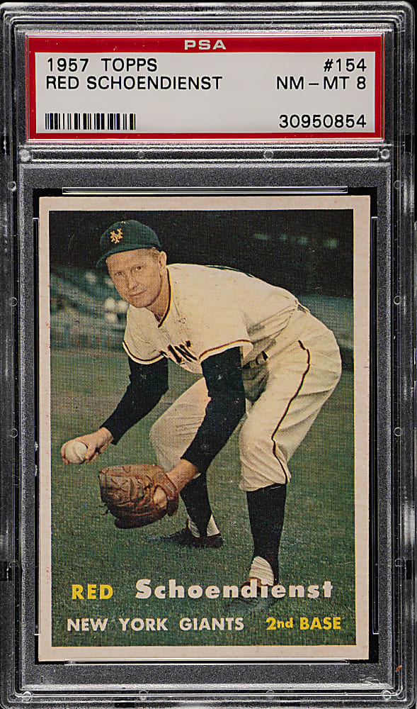 1957 Topps #154 Red Schoendienst PSA NM-MT 8