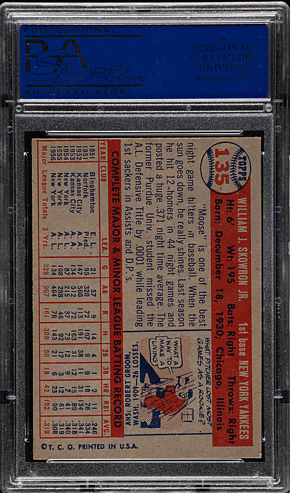 1957 Topps #135 Bill Skowron PSA NM-MT 8