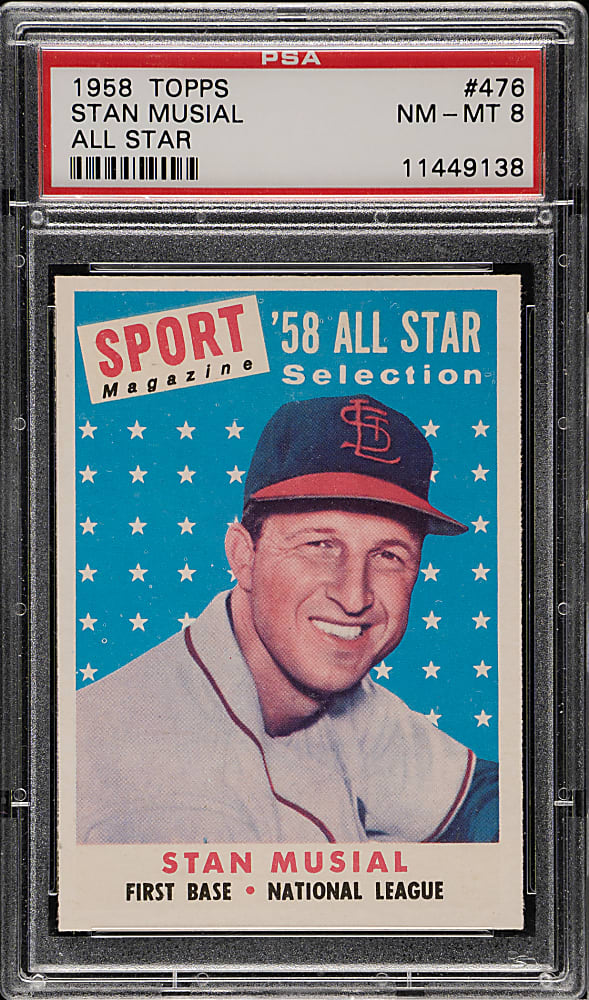 1958 Topps #476 Stan Musial All-Star PSA NM-MT 8