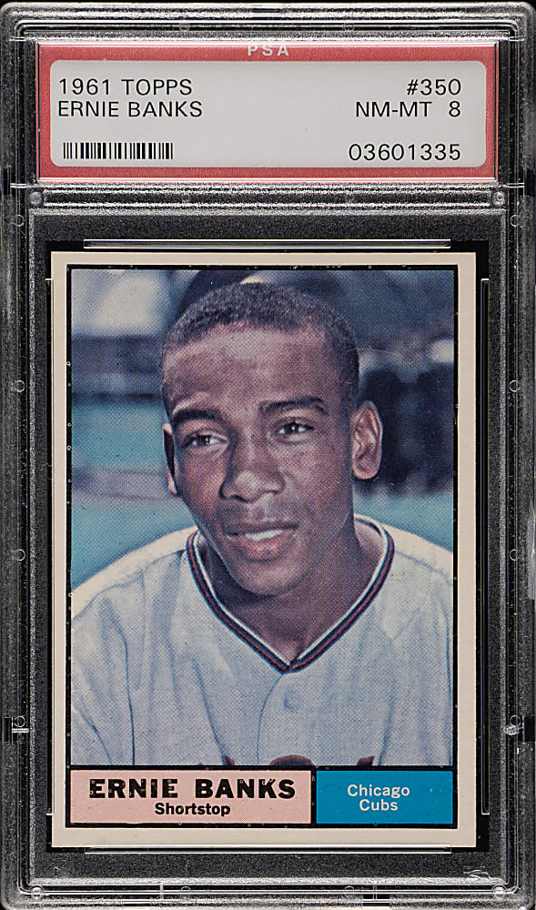 1961 Topps #350 Ernie Banks PSA NM-MT 8