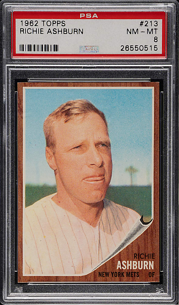 1962 Topps #213 Richie Ashburn PSA NM-MT 8