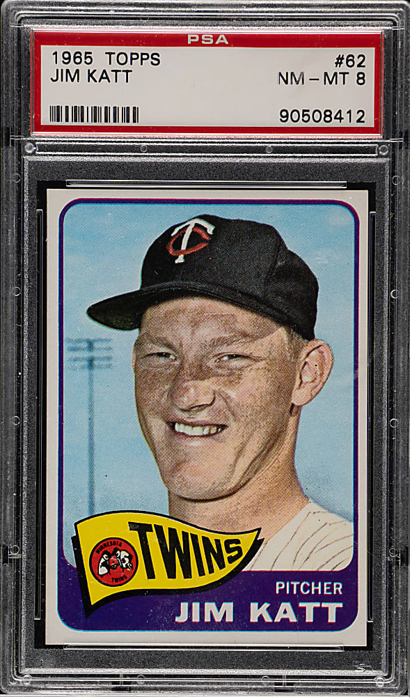 1965 Topps #62 Jim Kaat PSA NM-MT 8