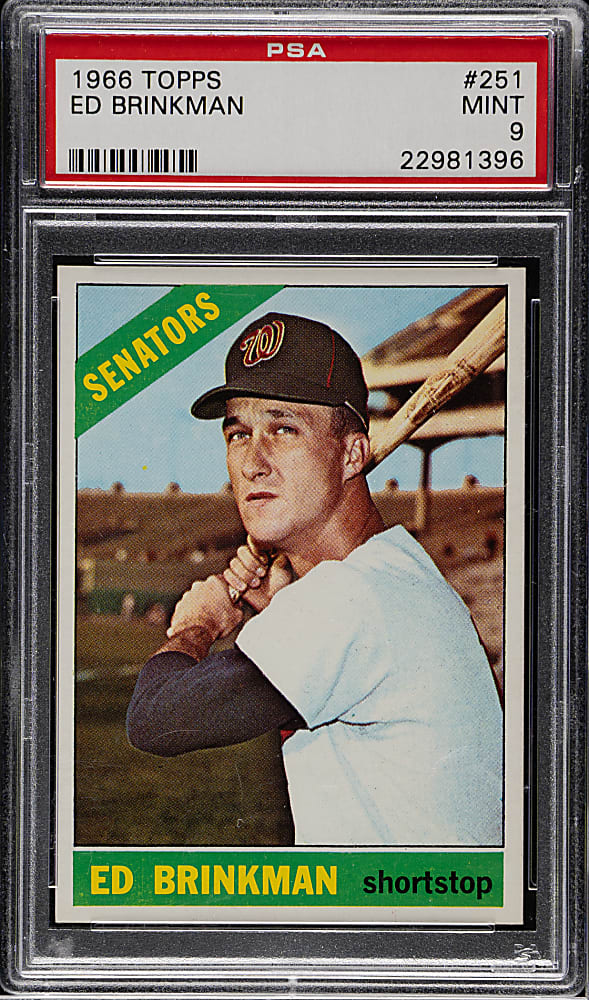 1966 Topps #251 Ed Brinkman PSA MINT 9