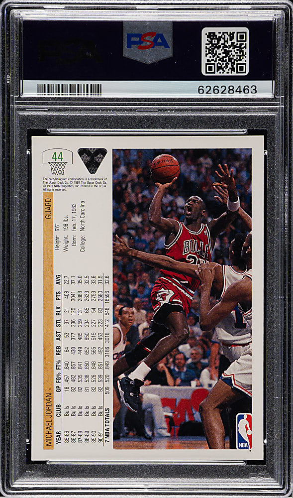 1991-1992 Upper Deck Basketball #44 Michael Jordan PSA GEM MINT 10