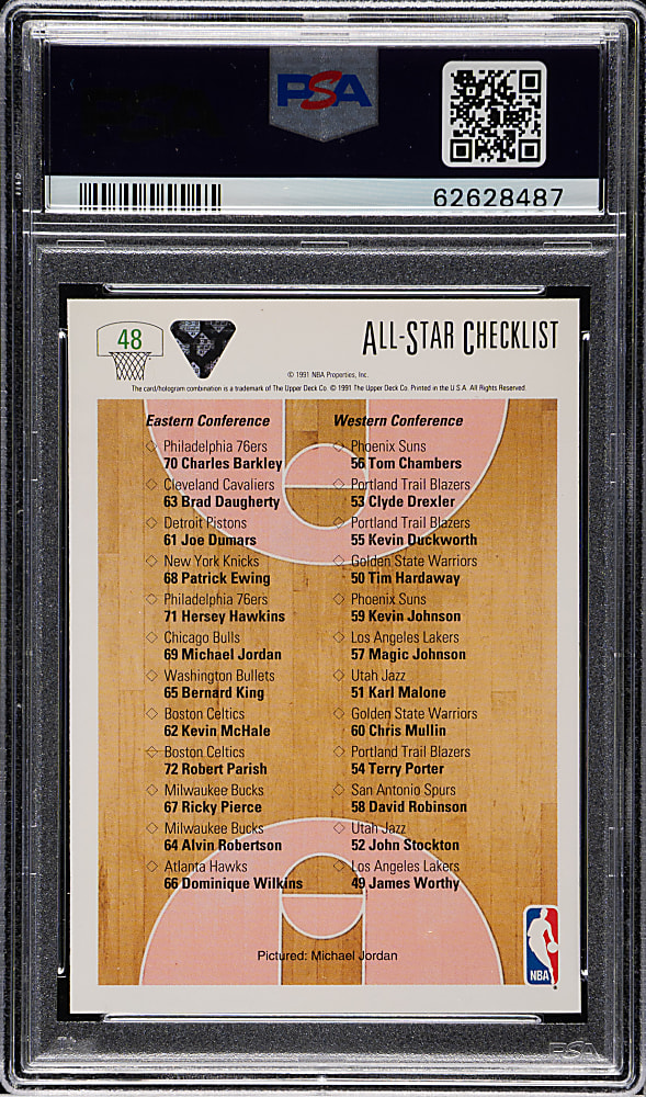 1991-1992 Upper Deck Basketball #48 Michael Jordan All-Star PSA GEM MINT 10