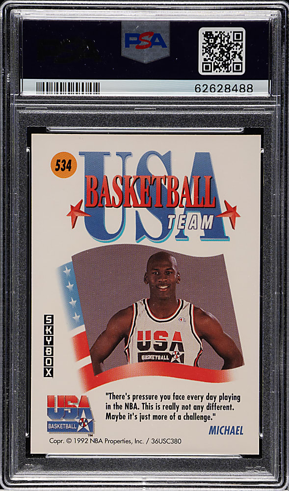 1991-1992 Skybox Basketball #534 Michael Jordan PSA GEM MINT 10