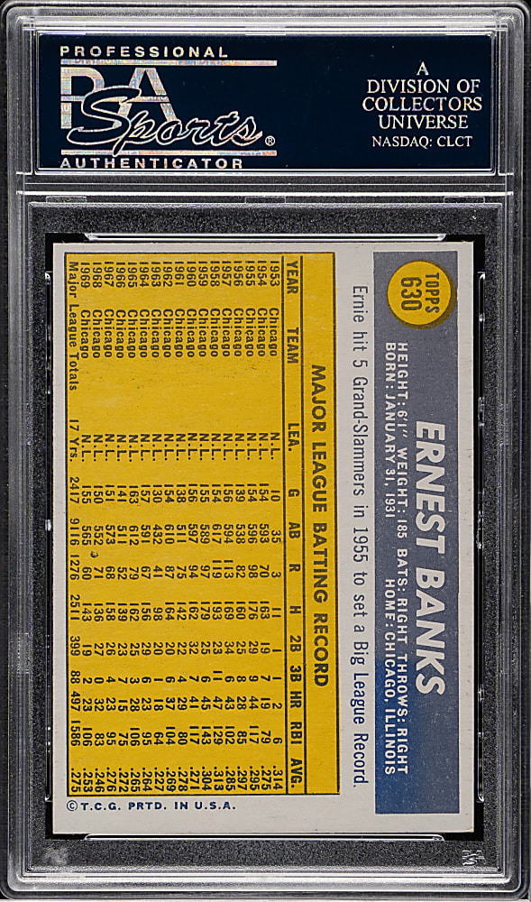 1970 Topps #630 Ernie Banks PSA NM-MT 8