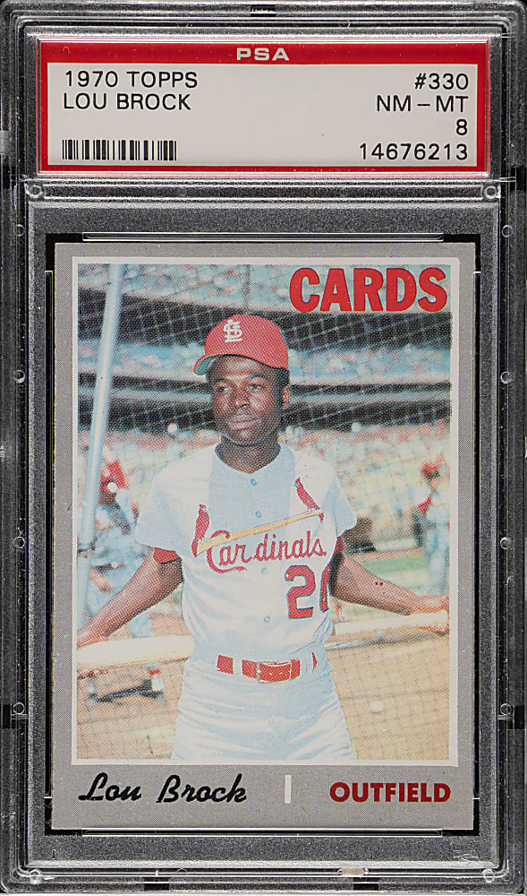 1970 Topps #330 Lou Brock PSA NM-MT 8