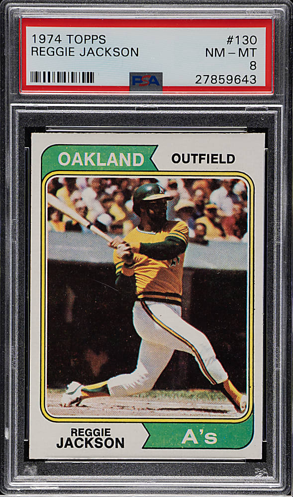 1974 Topps #130 Reggie Jackson PSA NM-MT 8