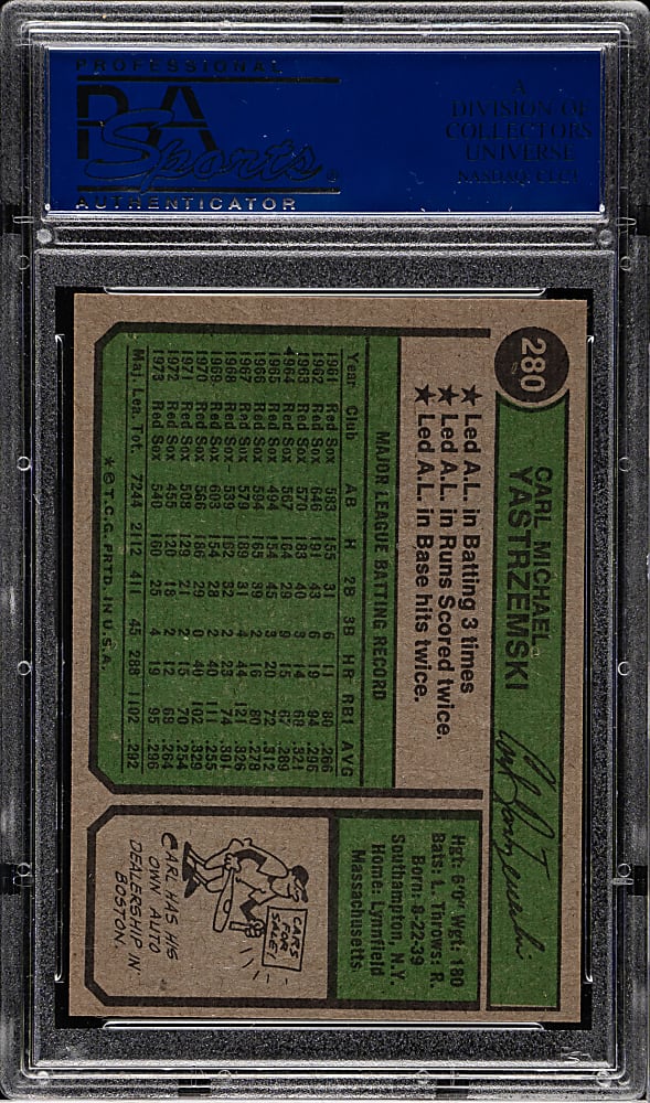 1974 Topps #280 Carl Yastrzemski PSA MINT 9