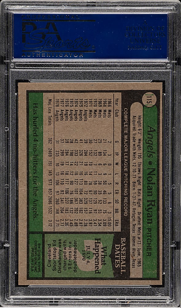 1979 Topps #115 Nolan Ryan PSA NM-MT 8