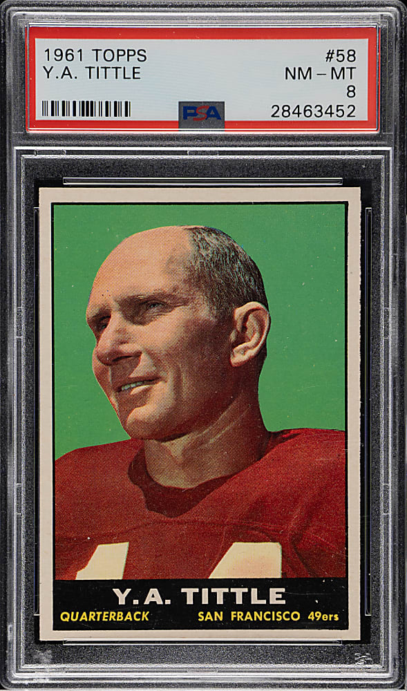 1961 Topps Football #58 Y.A. Tittle PSA NM-MT 8