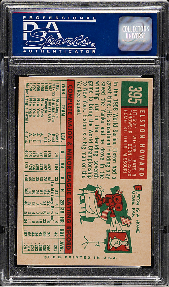1959 Topps #395 Elston Howard PSA NM-MT 8