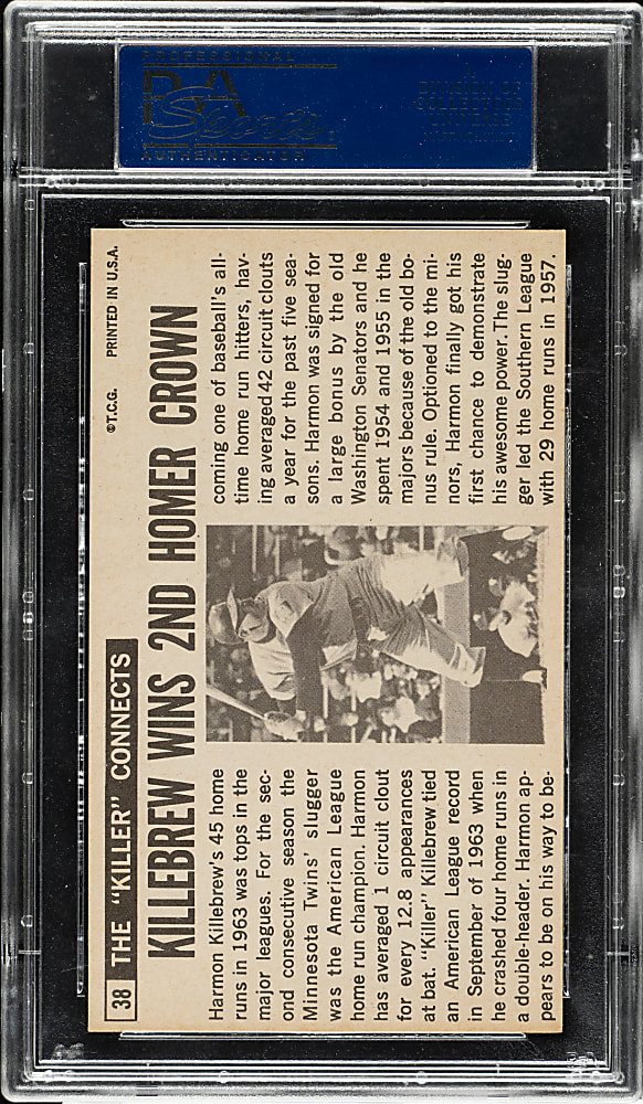 1964 Giants Topps #38 Harmon Killebrew PSA MINT 9
