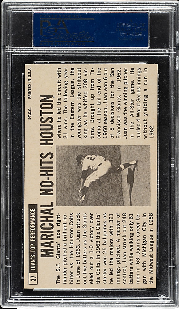 1964 Topps Giants #37 Juan Marichal PSA MINT 9
