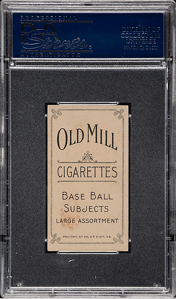 1909-1911 T206 White Border Hal Chase Throwing Dark Cap PSA VG-EX+ 4.5 - Old Mill Back