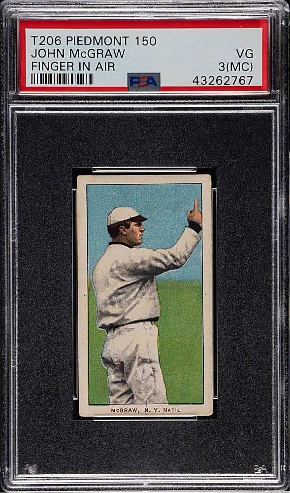 1909-1911 T206 White Border John McGraw Finger in Air PSA VG 3 (MC)