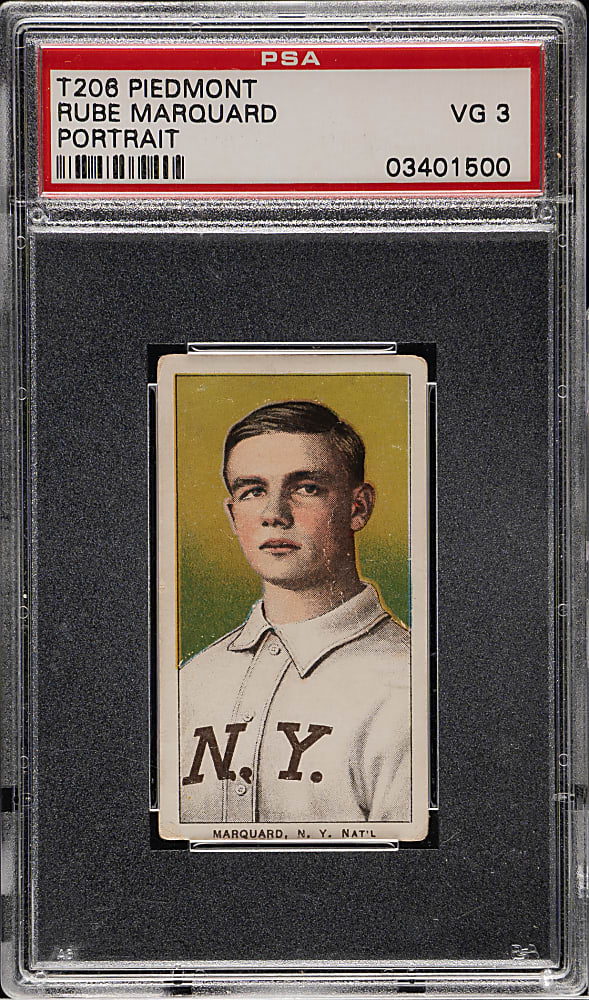 1909-1911 T206 White Border Rube Marquard Portrait PSA VG 3