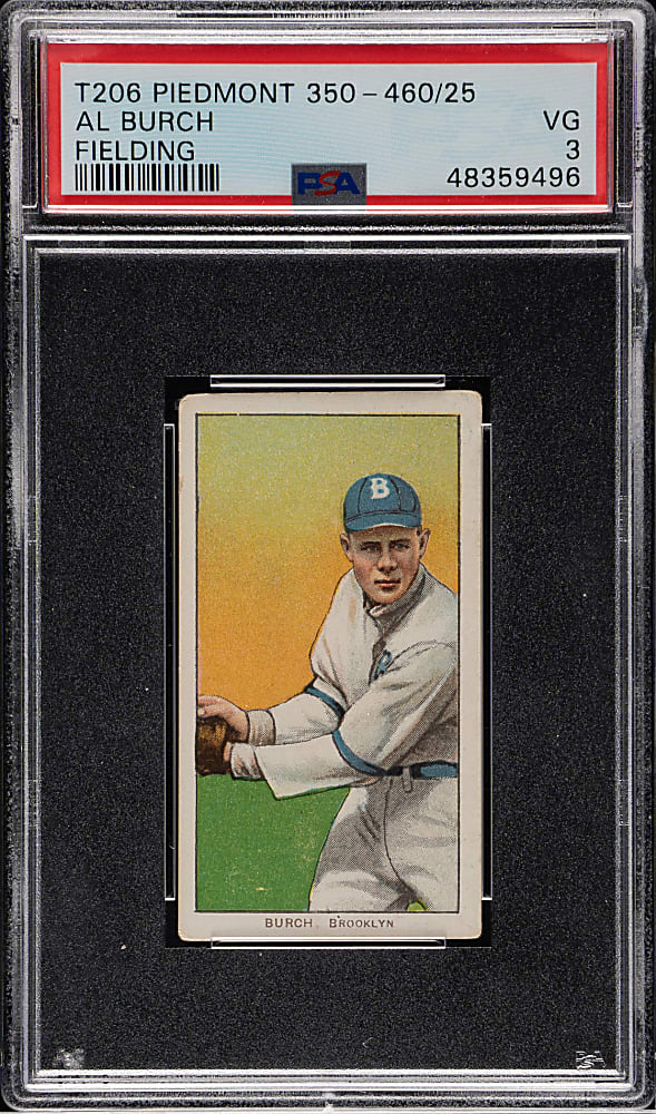1909-1911 T206 White Border Al Burch Fielding PSA VG 3