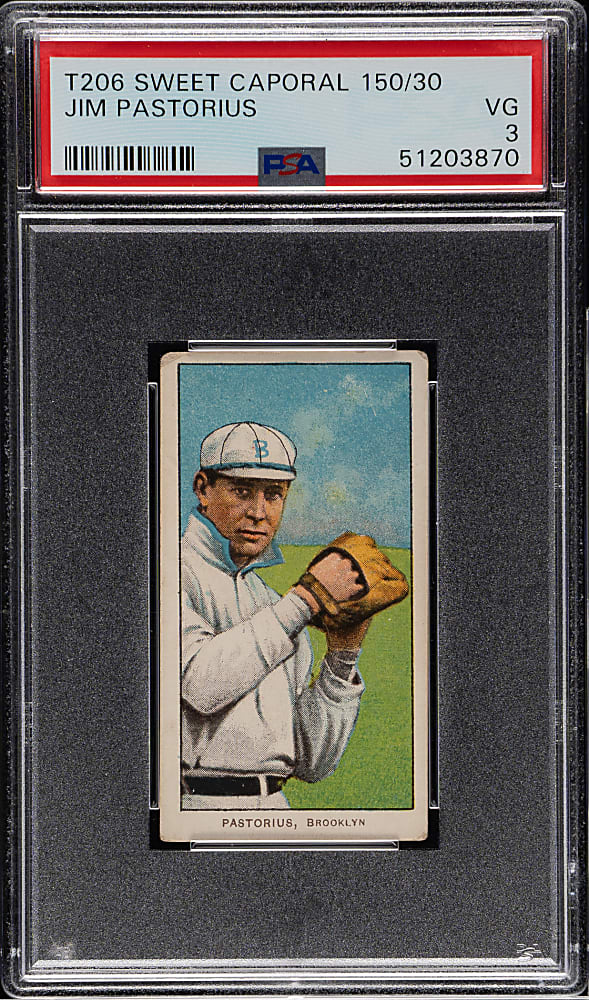 1909-1911 T206 White Border Jim Pastorius PSA VG 3