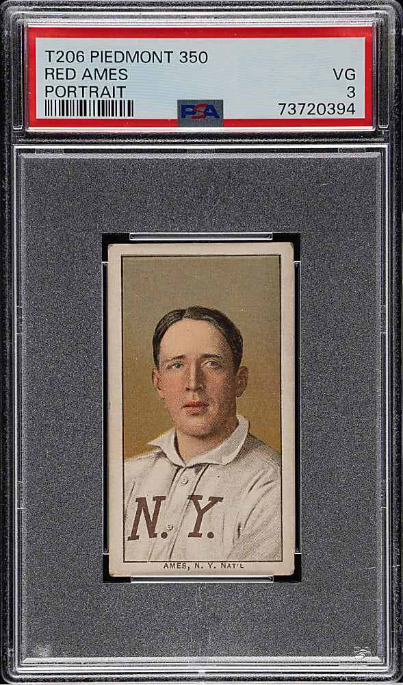 1909-1911 T206 White Border Red Ames Portrait PSA VG 3