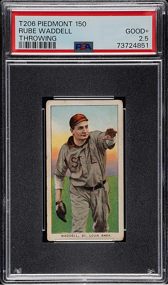 1909-1911 T206 White Border Rube Waddell Throwing PSA GOOD+ 2.5