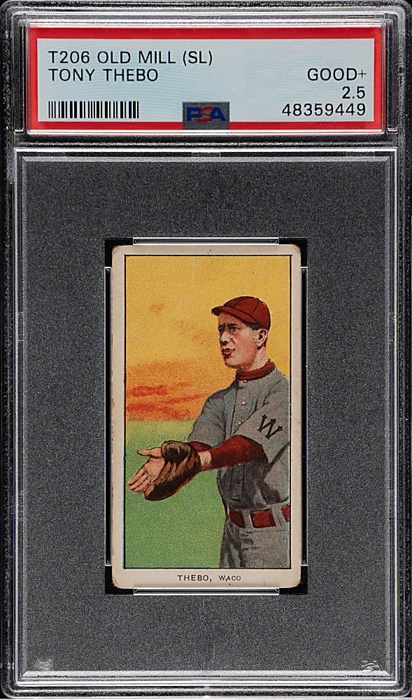 1909-1911 T206 White Border Tony Thebo Southern Leaguer PSA GOOD+ 2.5 - Old Mill Back