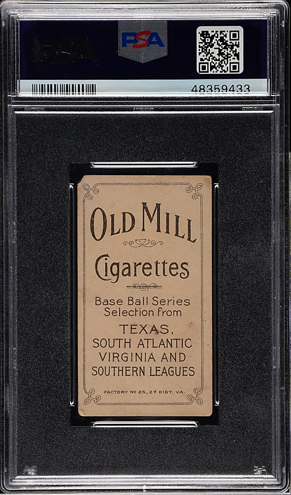 1909-1911 T206 White Border Molly Miller Southern Leaguer PSA GOOD 2 - Old Mill Back