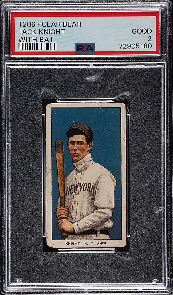 1909-1911 T206 White Border Jack Knight with Bat PSA GOOD 2 - Polar Bear Back