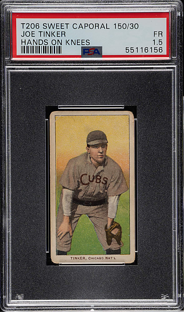 1909-1911 T206 White Border Joe Tinker Hands on Knees PSA FAIR 1.5