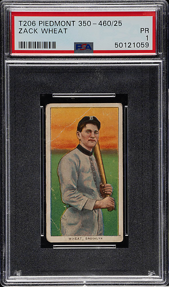 1909-1911 T206 White Border Zack Wheat Rookie PSA POOR 1