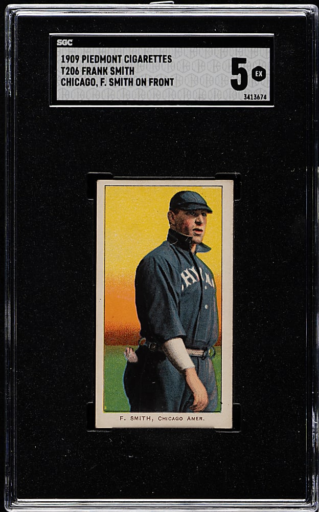 1909-1911 T206 White Border Frank Smith Chicago, F. Smith on Front SGC EX 5