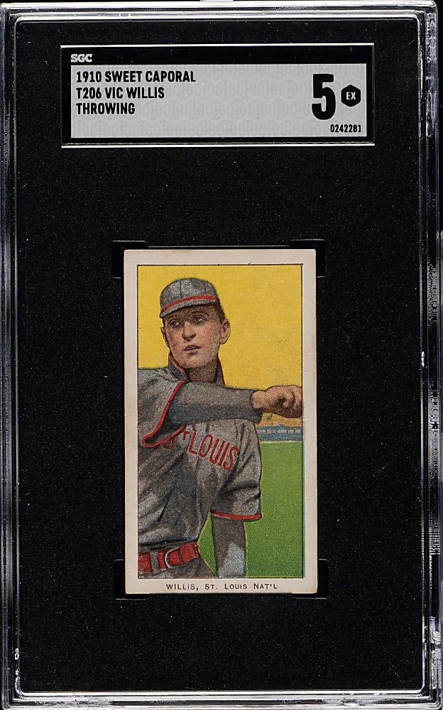 1909-1911 T206 White Border Vic Willis Throwing SGC EX 5