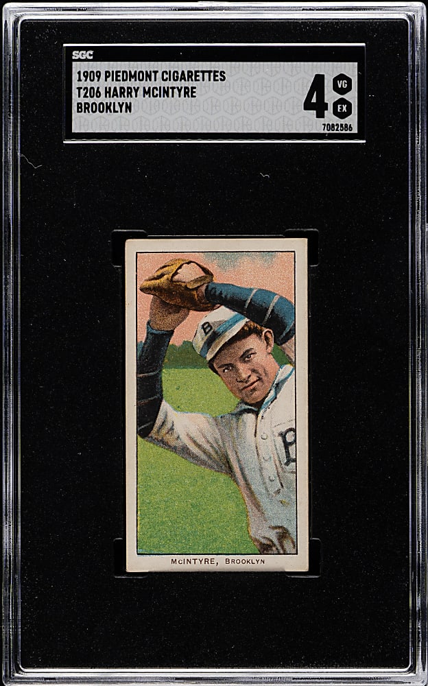 1909-1911 T206 White Border Harry McIntyre Brooklyn SGC VG/EX 4