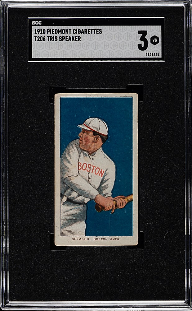 1909-1911 T206 White Border Tris Speaker Rookie SGC VG 3