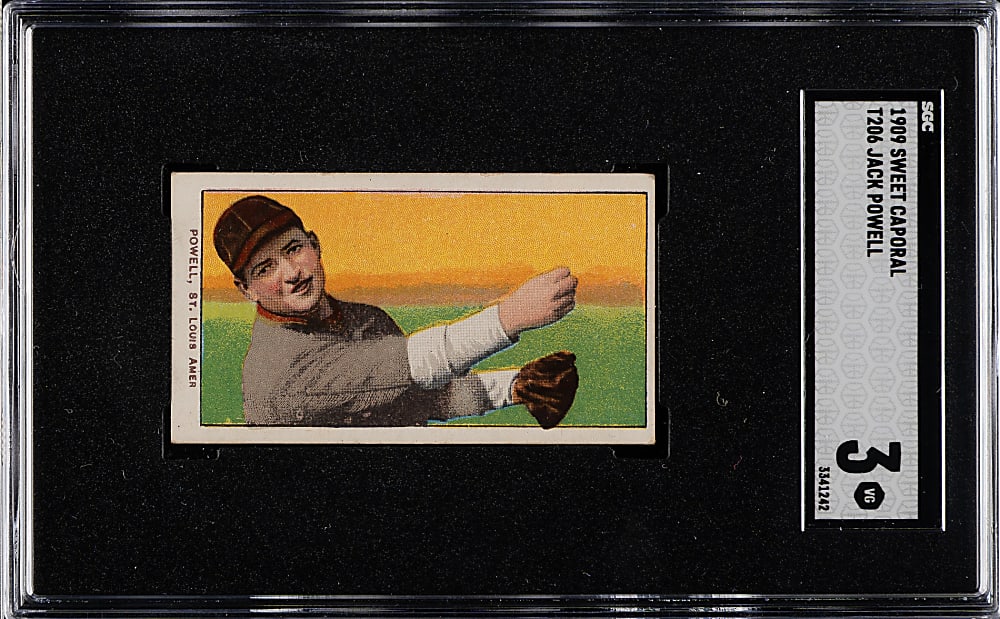 1909-1911 T206 White Border Jack Powell SGC VG 3