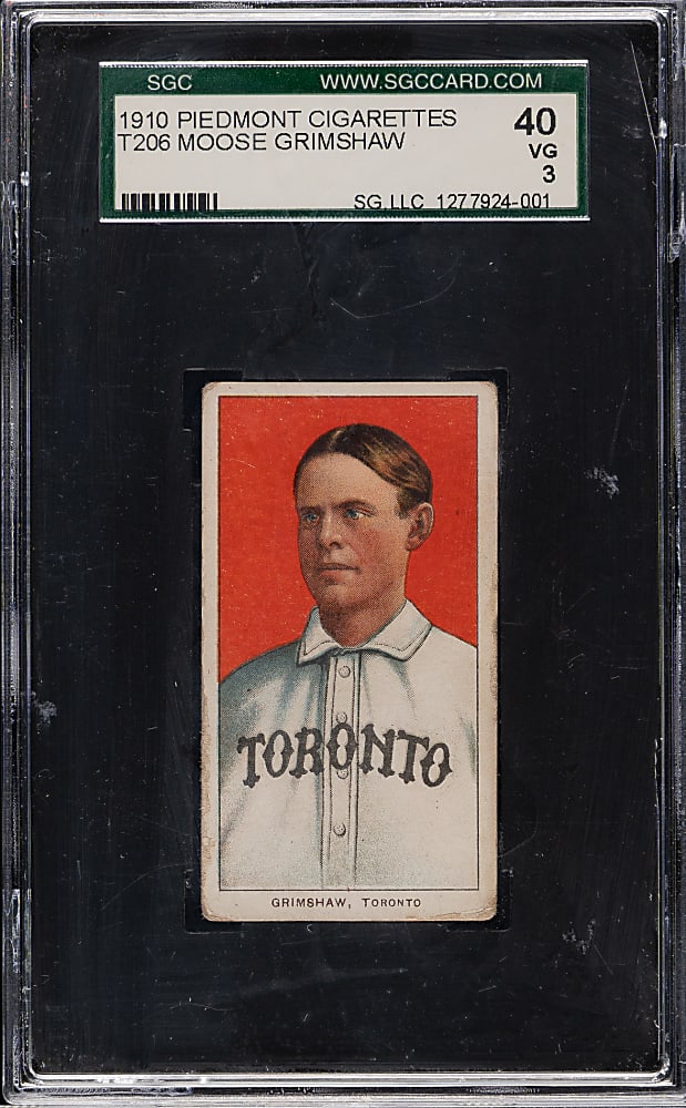 1909-1911 T206 White Border Moose Grimshaw SGC VG 3