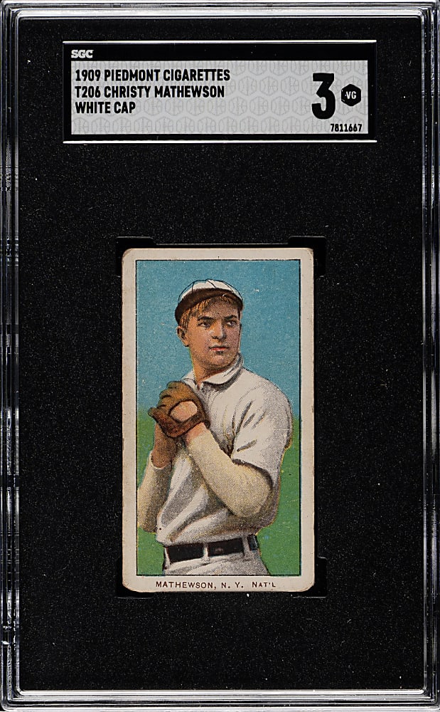 1909-1911 T206 White Border Christy Mathewson White Cap SGC VG 3