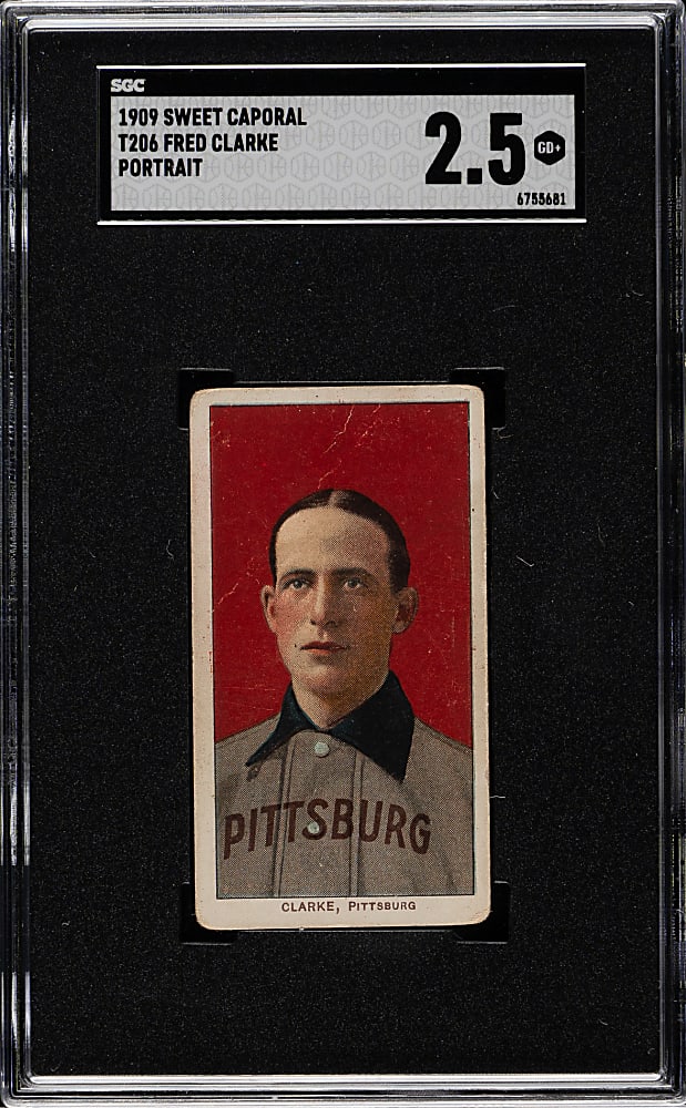 1909-1911 T206 White Border Fred Clarke Portrait SGC GOOD+ 2.5