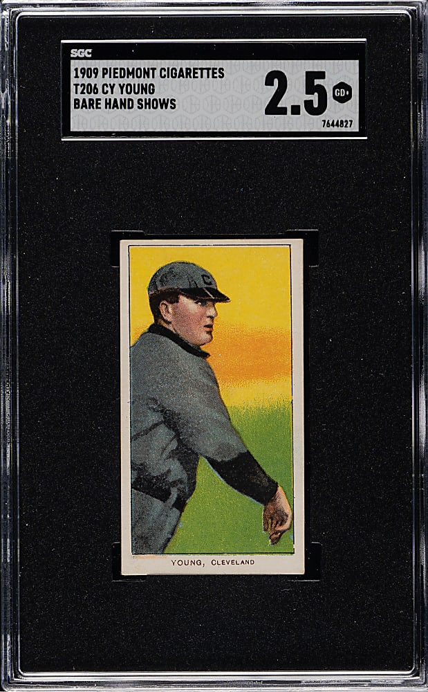 1909-1911 T206 White Border Cy Young Bare Hand Shows SGC GOOD+ 2.5