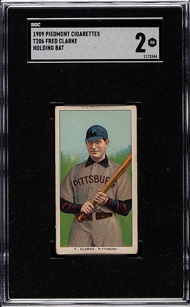 1909-1911 T206 White Border Fred Clarke Holding Bat SGC GOOD 2