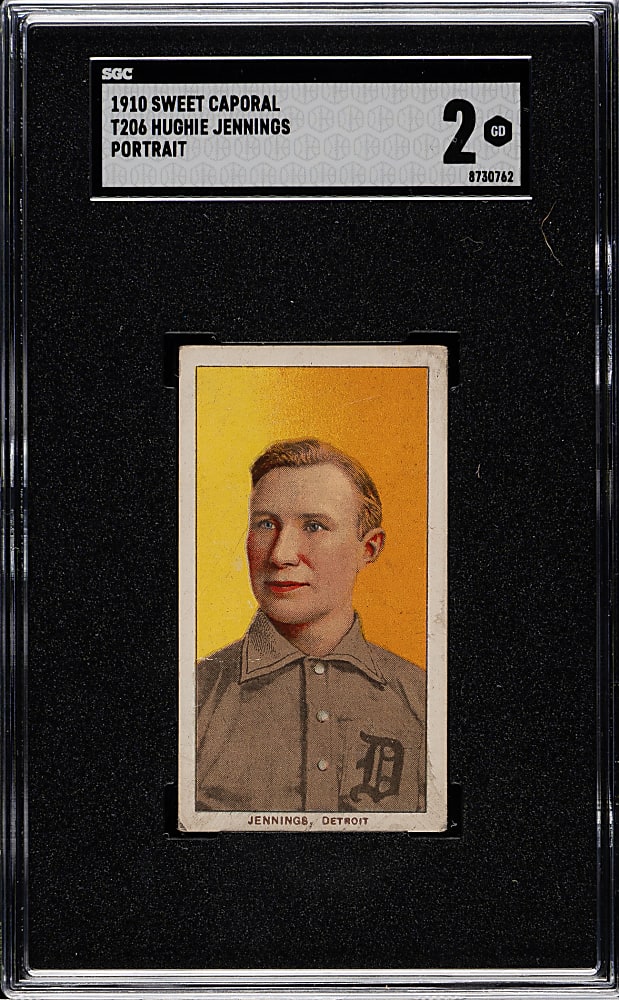 1909-1911 T206 White Border Hughie Jennings Portrait SGC GOOD 2