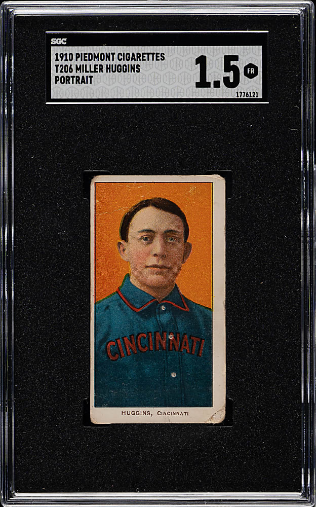 1909-1911 T206 White Border Miller Huggins Portrait SGC FAIR 1.5